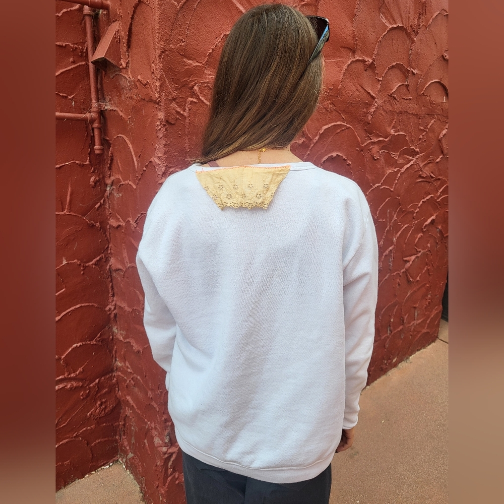 Vintage White Hanes Upcycled Sweatshirt